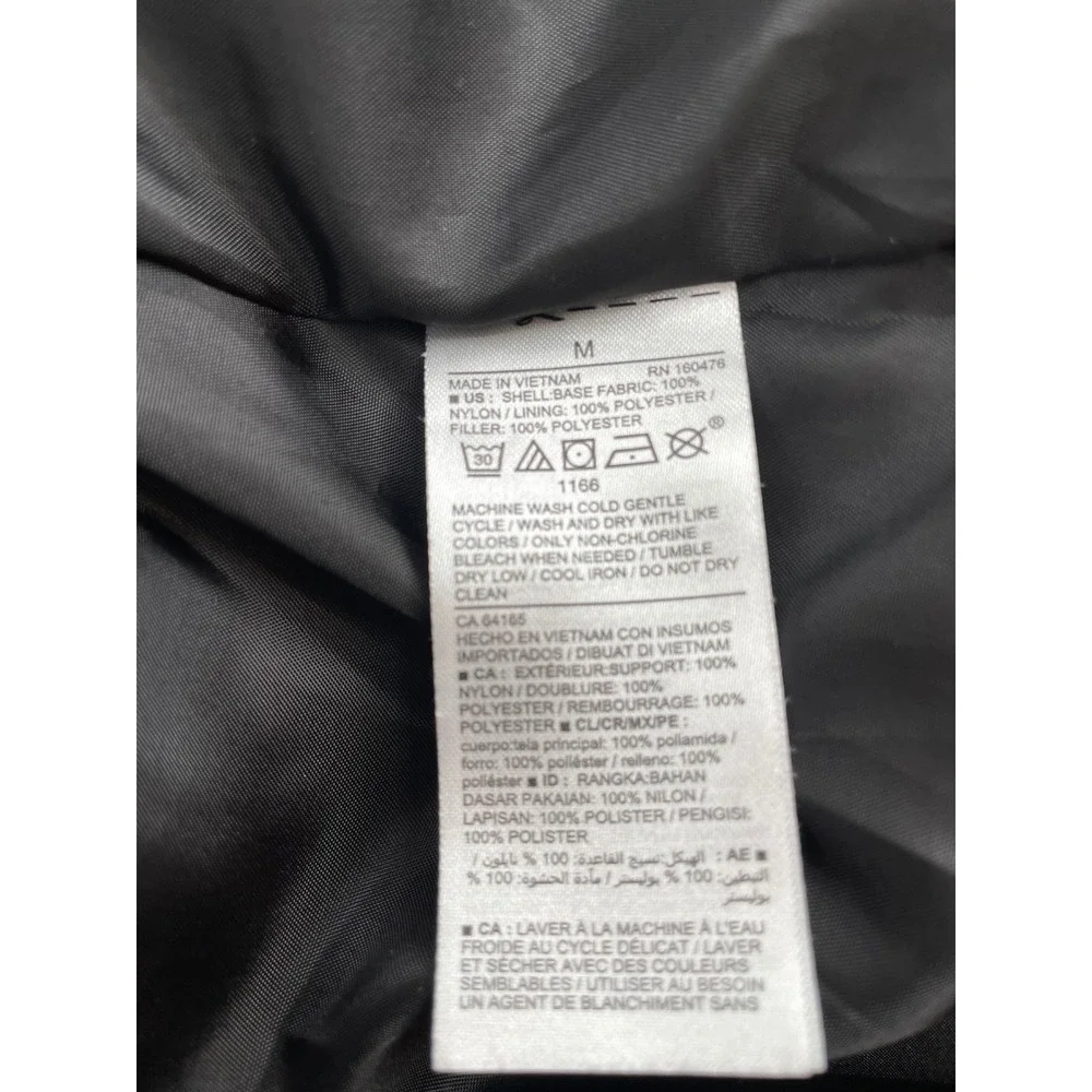 Old Navy Puffer Jacket Womens‎ Size Medium Black Quilted Full Zip Funnel Neck